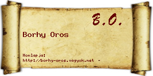 Borhy Oros névjegykártya